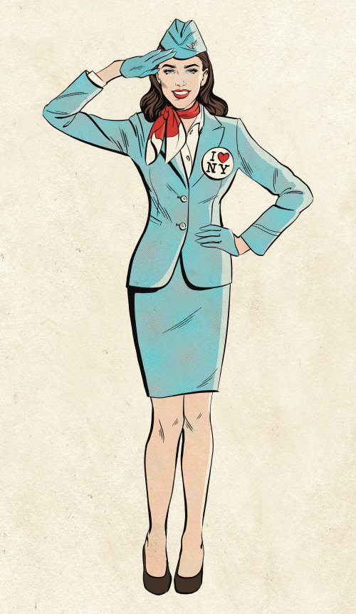 Flight attendant graphic design 