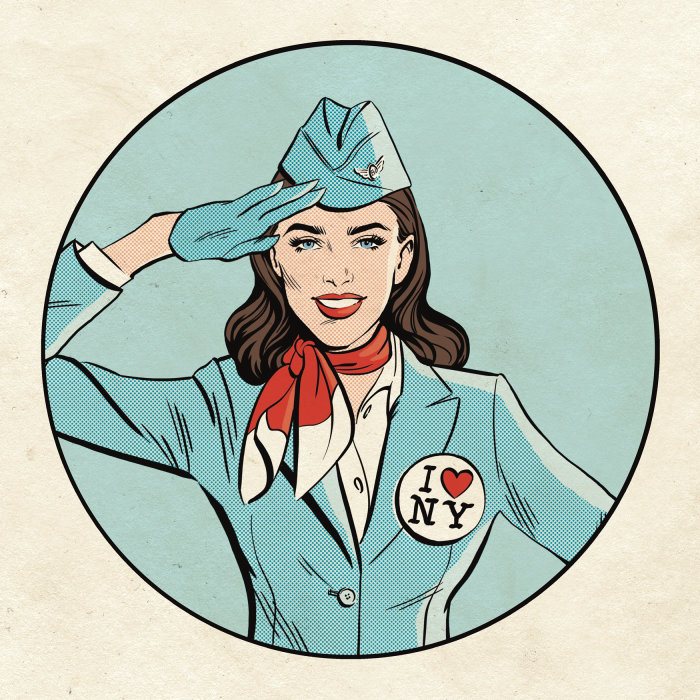 Sticker design of air hostess
