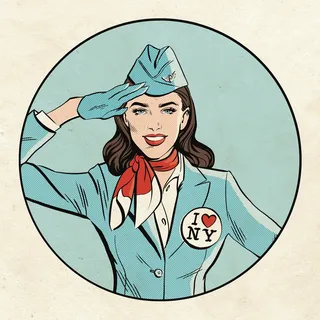 Sticker design of air hostess