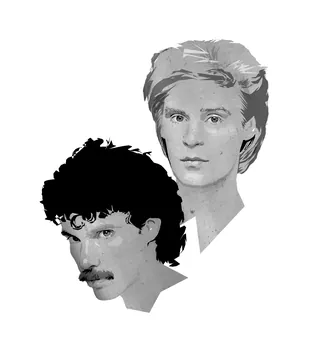 Two men's portraits with different hairstyles by Jessine Hein