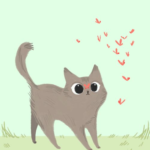 Watercolor illustration of cat