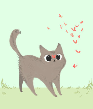 Ilustración acuarela de gato