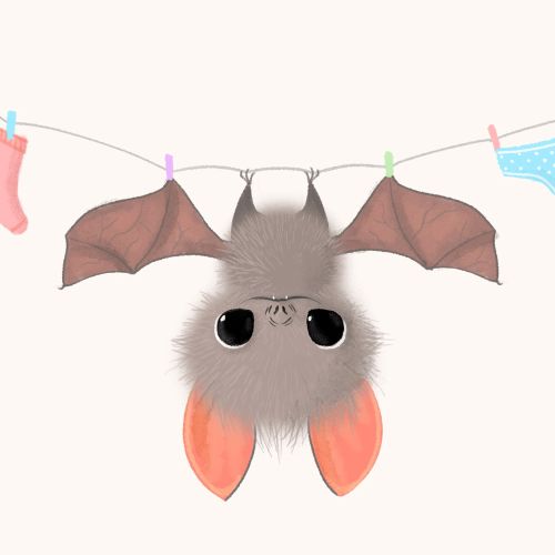 Watercolor drawing of bat
