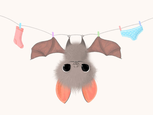 Watercolor drawing of bat