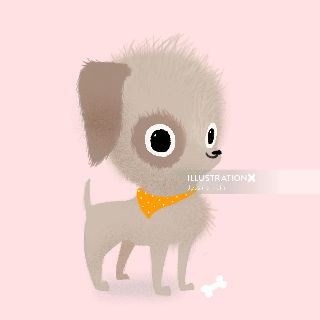 Ilustração de cachorro dos desenhos animados