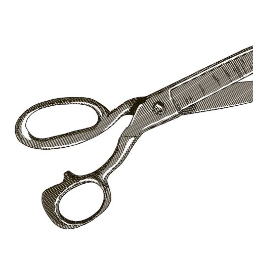 Line art of scissor 