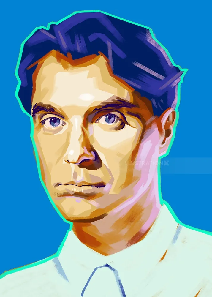 Digital portrait of a man with dark hair by Jessine Hein
