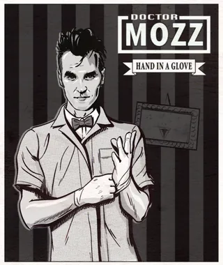 Illustration of Doctor Mozz putting on a glove by Jessine Hein