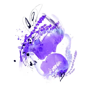 Abstract purple watercolor silhouette of mother and child by Jessine Hein