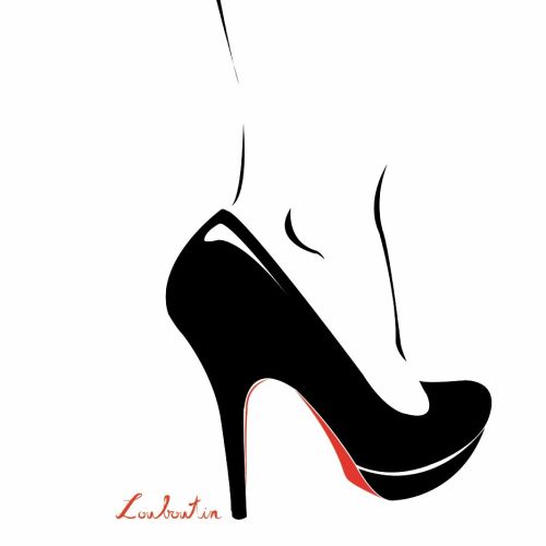 Fashion Line art of women High Heels  