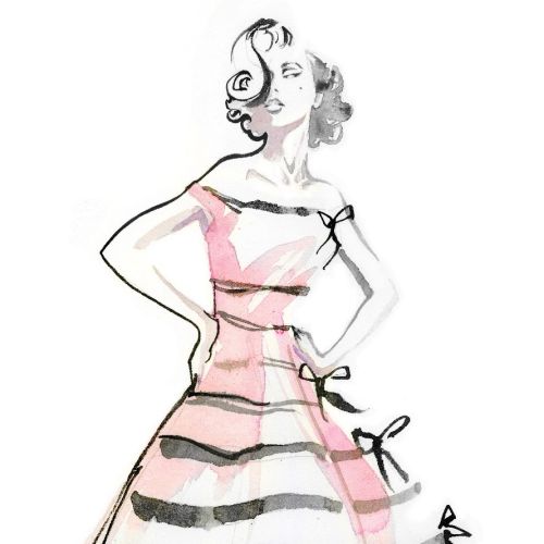 Fashion watercolor painting illustration of a woman 