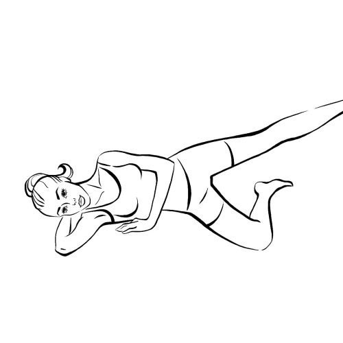 line illustration of woman exercise