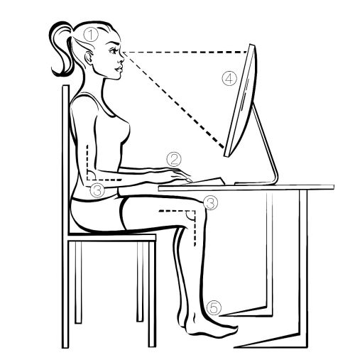 An illustration of woman sitting position