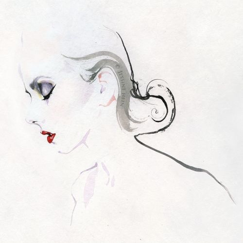 fashion illustration of a woman face