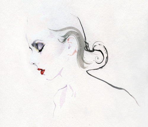 fashion illustration of a woman face