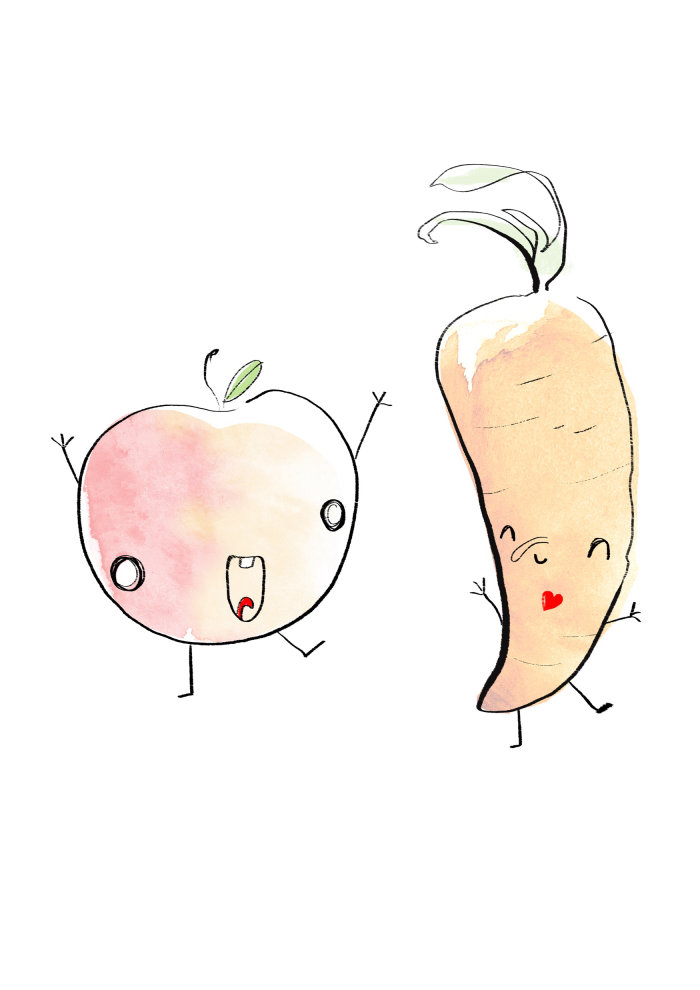Cartoon illustration of vegetables 