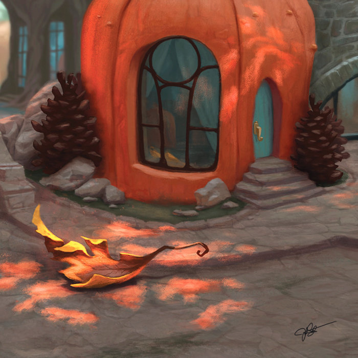 Pumpkin villa graphic illustration 