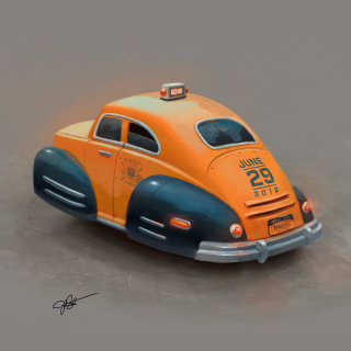 Pintura digital de táxi de carro 