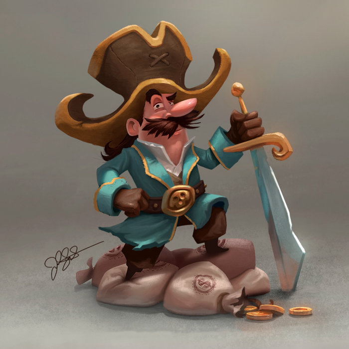 Pirate character design by Joel Santana