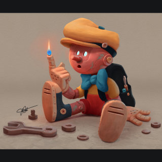 Digital painting of toy 