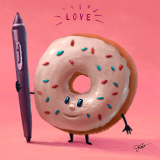 Ilustração de desenho animado de donuts