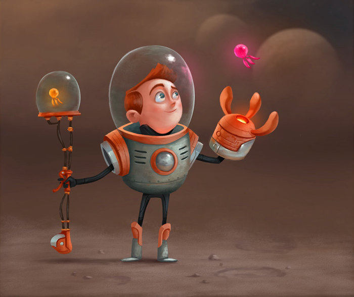 宇宙飛行士のキャラクターデザイン