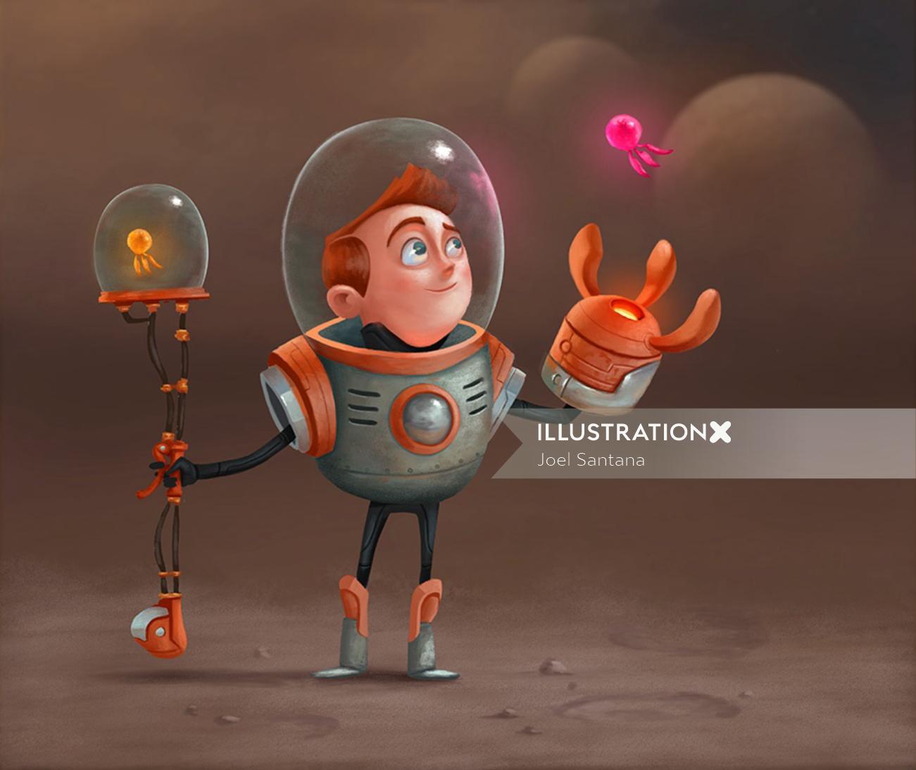 宇宙飛行士のキャラクターデザイン