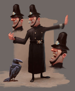 Conception des personnages du policier