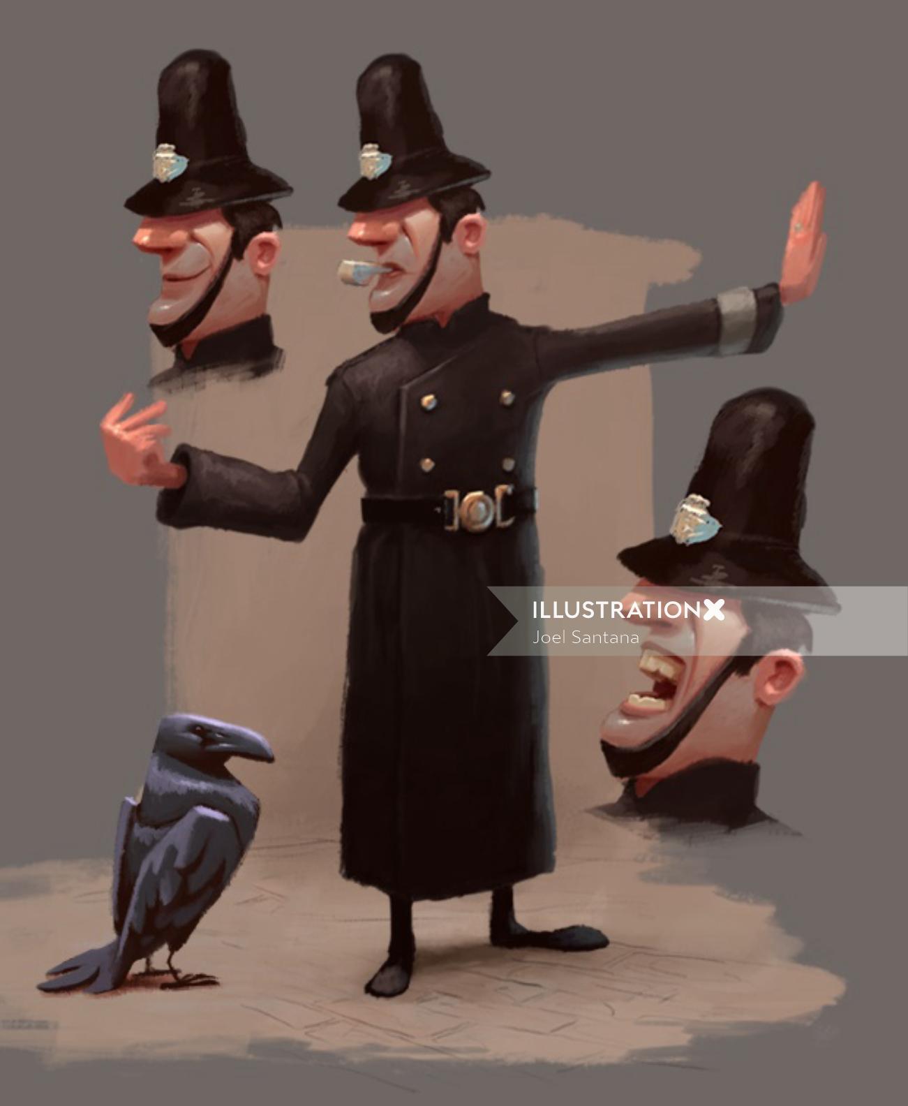 Character design of The Policeman