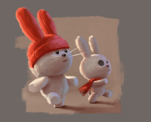 Graphic design of bunnies