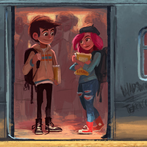 Teenage lovers character design for moments in New York
