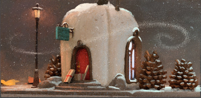 Snow house graphic illustration 