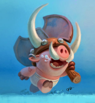 Conception de personnage de cochon fantastique