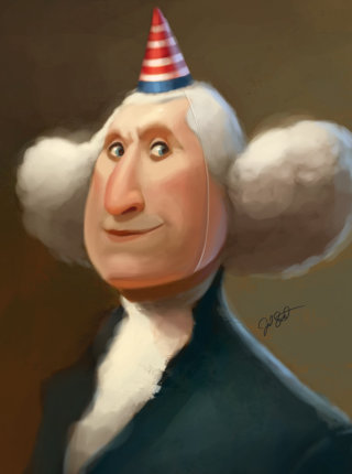 Retrato de George Washington, primer presidente de Estados Unidos.