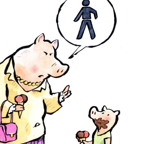 Podgy Pig cartoon character illustration