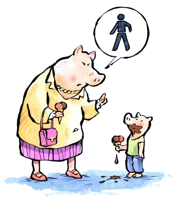 Ilustração de personagem de desenho animado Podgy Pig