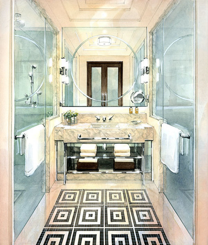 Decoration of contemporary bathrooms