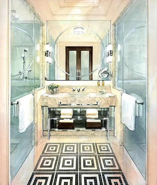 Decoration of contemporary bathrooms