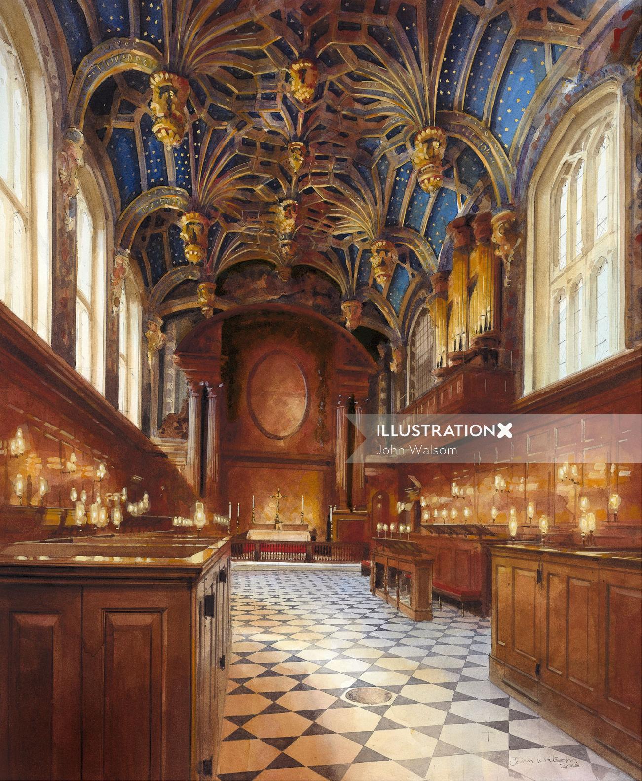 宮廷宮殿のインテリアデザイン絵画