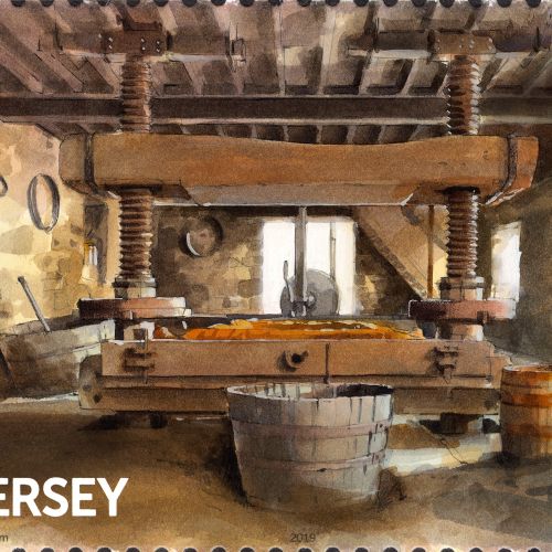 Jersey stamp on The Cider Press, Hamptonne