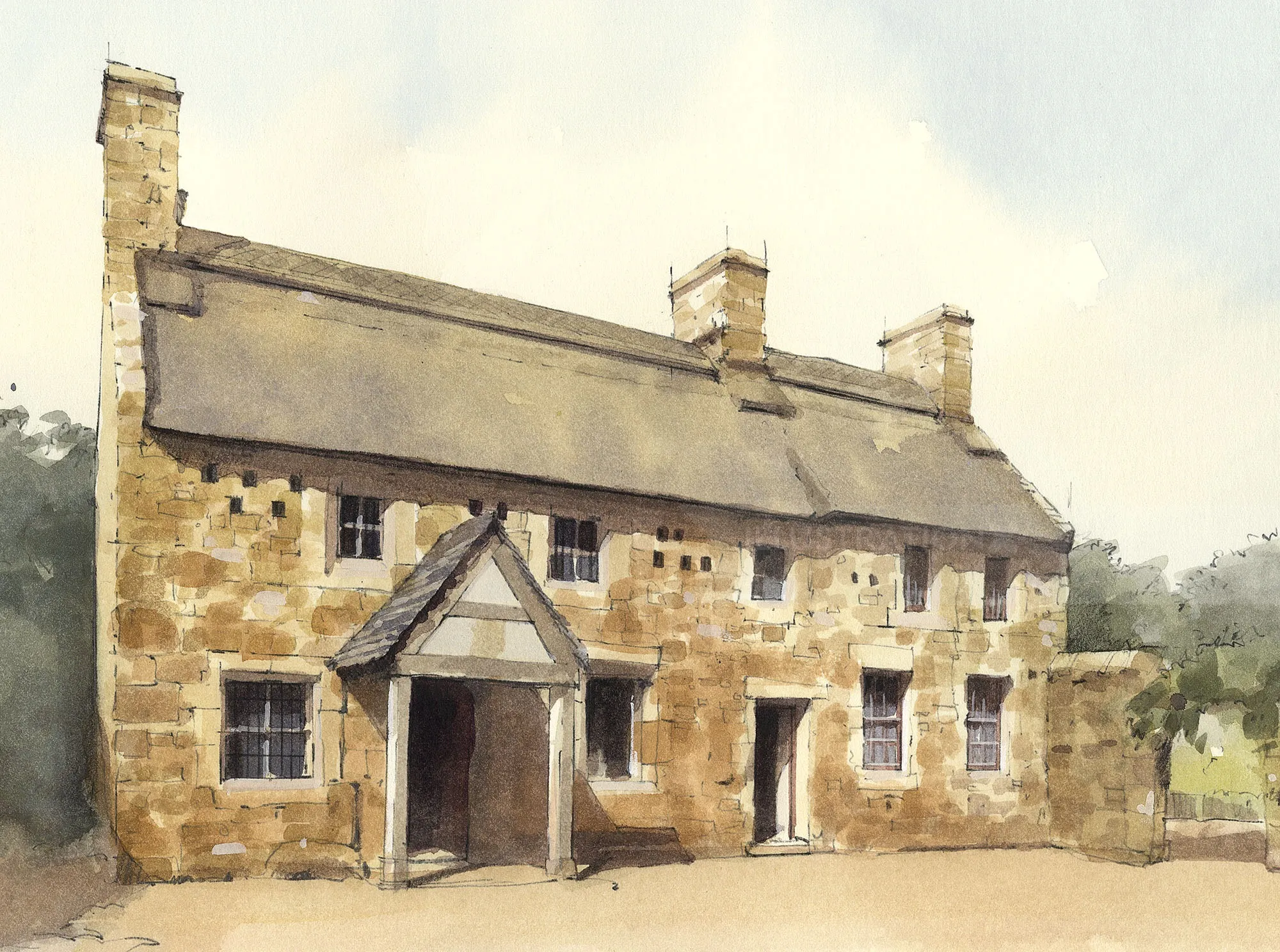 Painting of a Hamptonne Country Life Museum