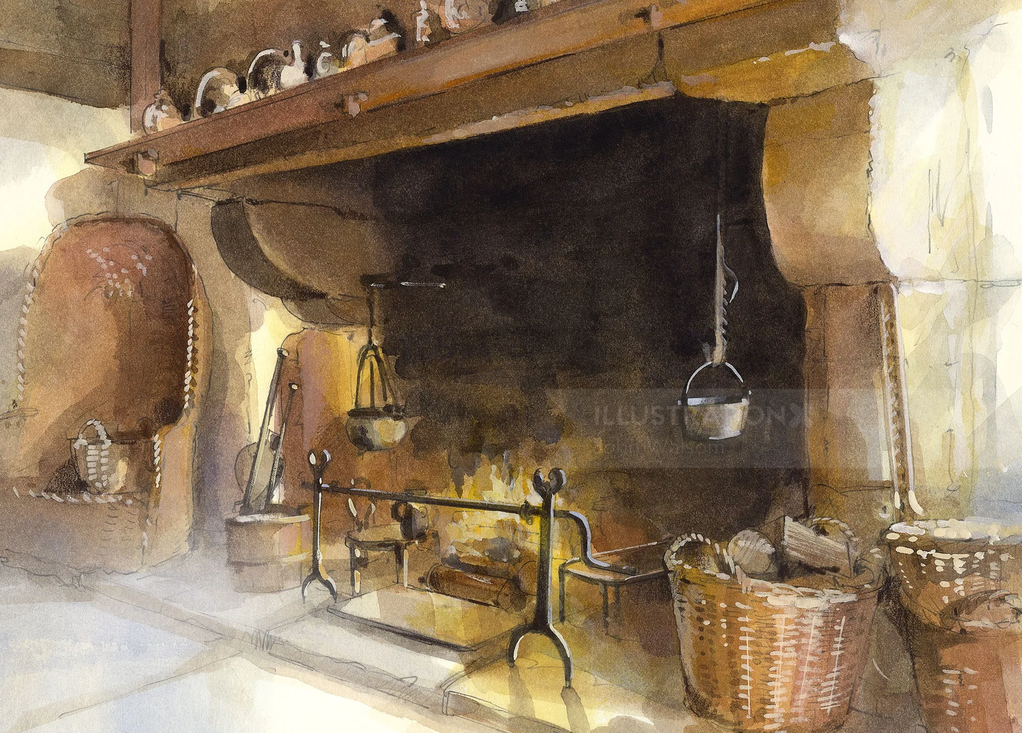 A rustic country house kitchen