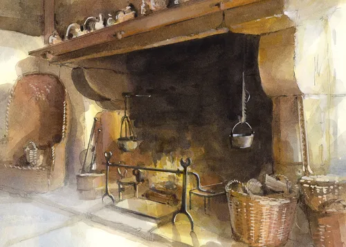 A rustic country house kitchen