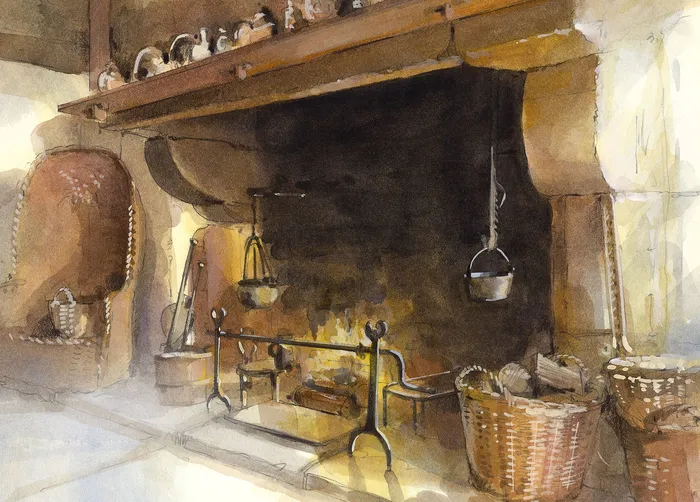 A rustic country house kitchen