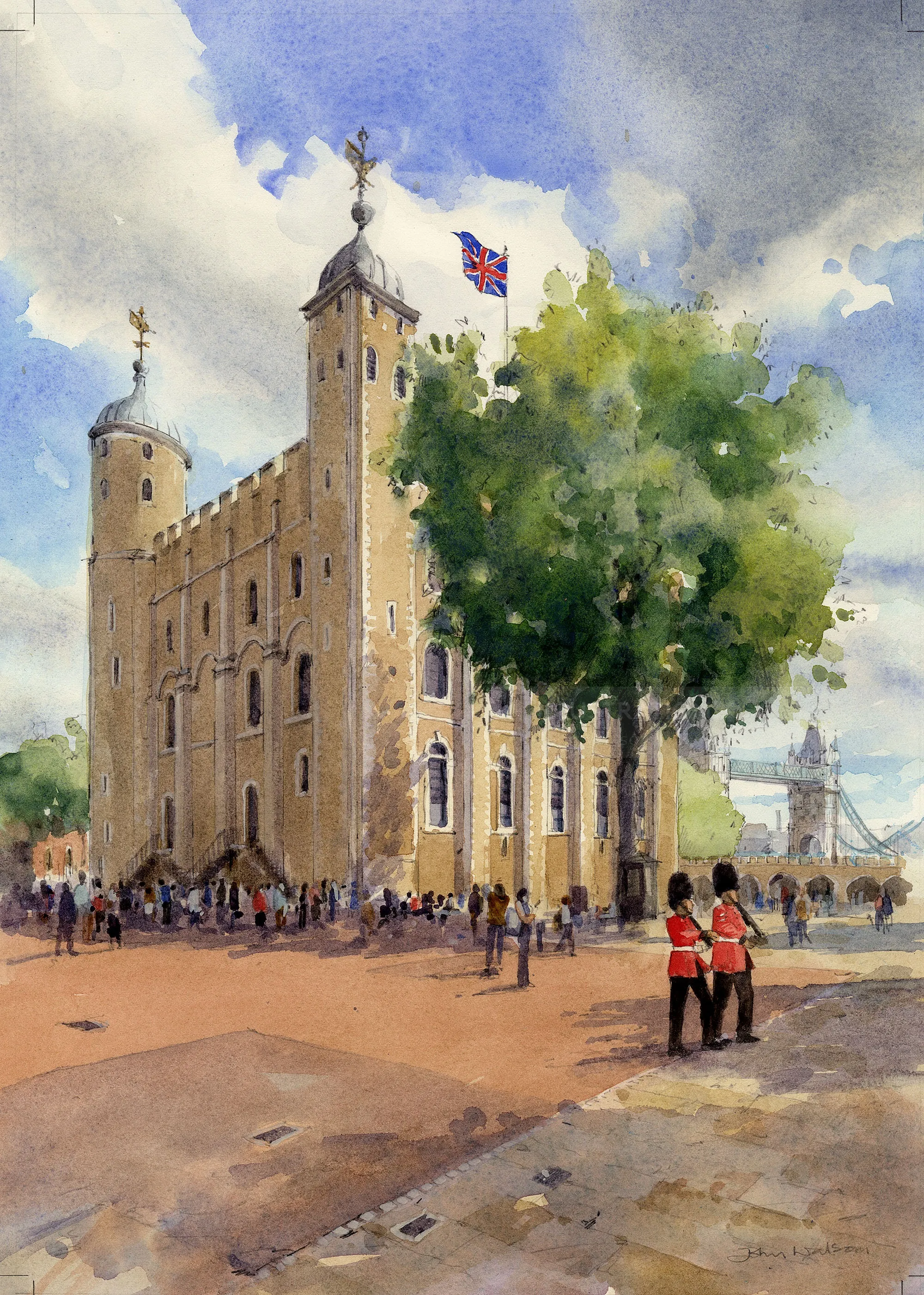 Painting of a historic building Tower of London