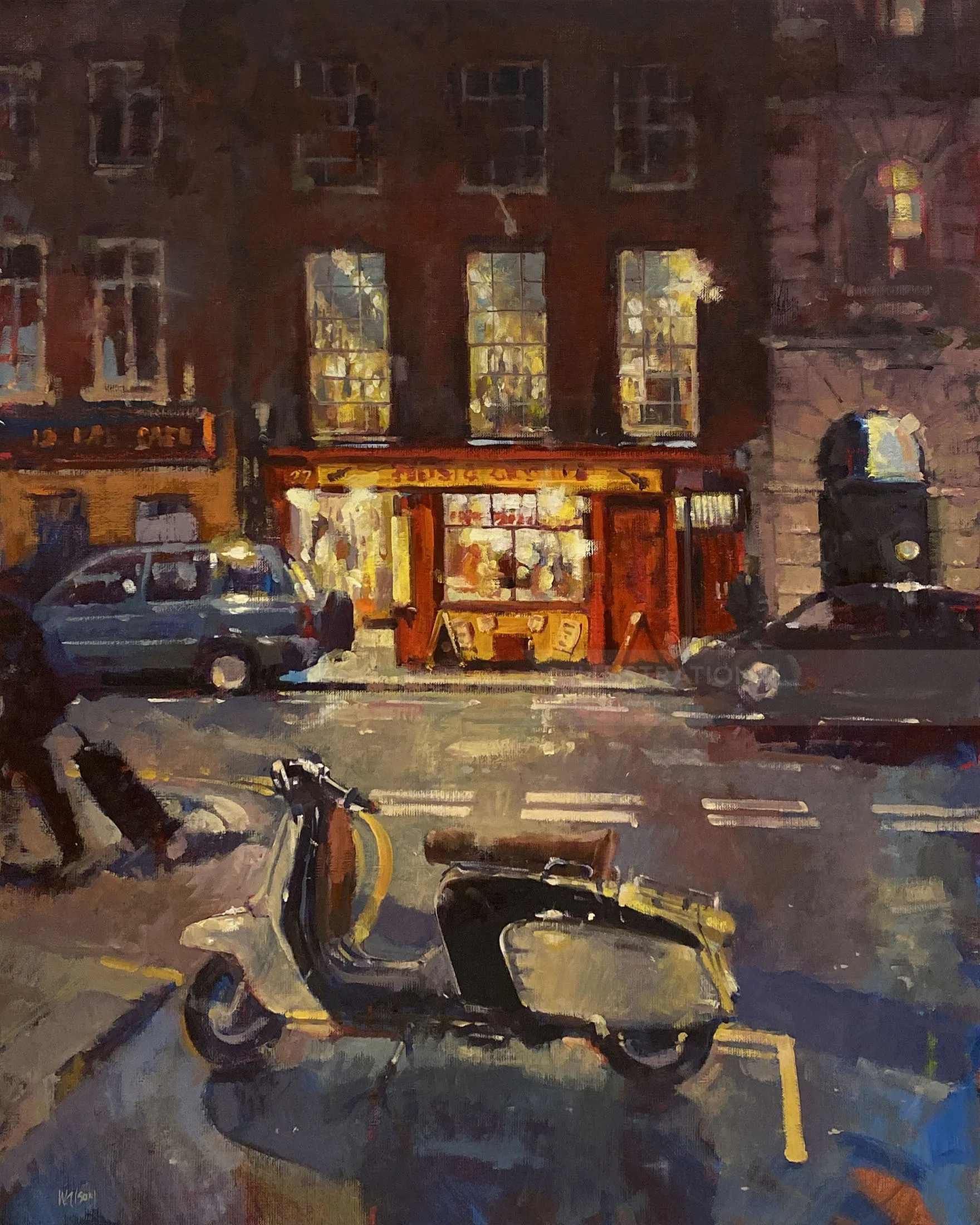 Atmospheric London Street Art at Night
