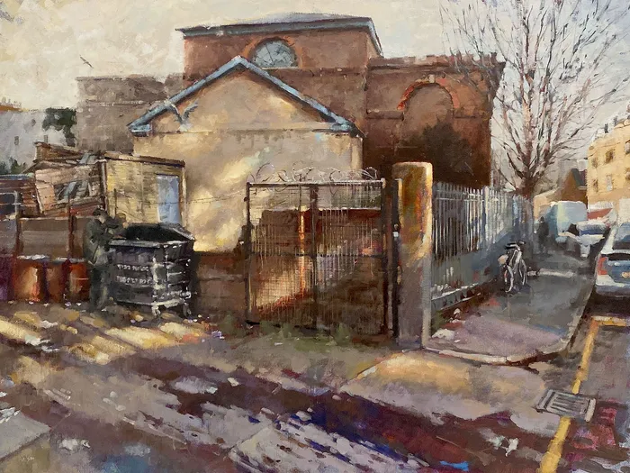 Watercolour illustration of The East End of London