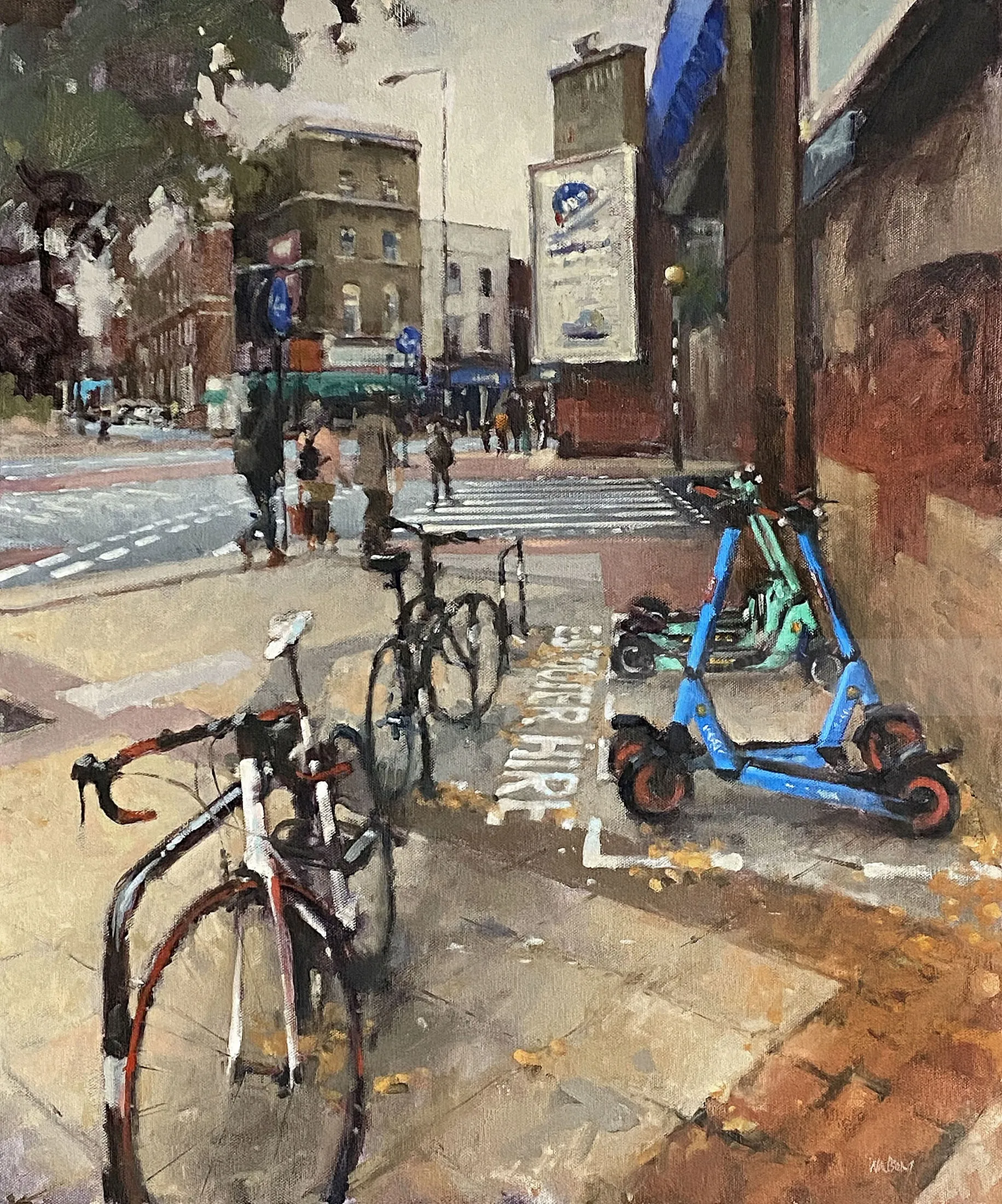 Bikes and scooters parked near Waterloo Station, London