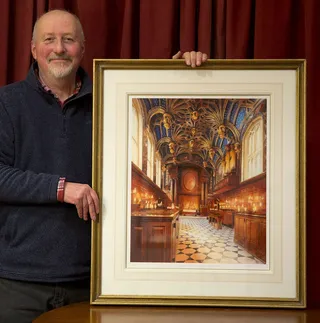 Watercolour painting of the famous Chapel Royal within Hampton Court