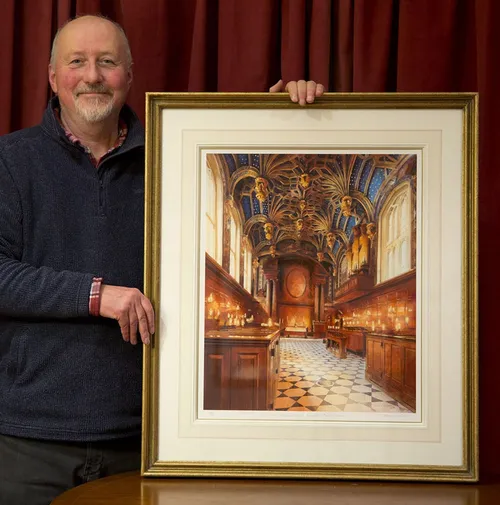 Watercolour painting of the famous Chapel Royal within Hampton Court